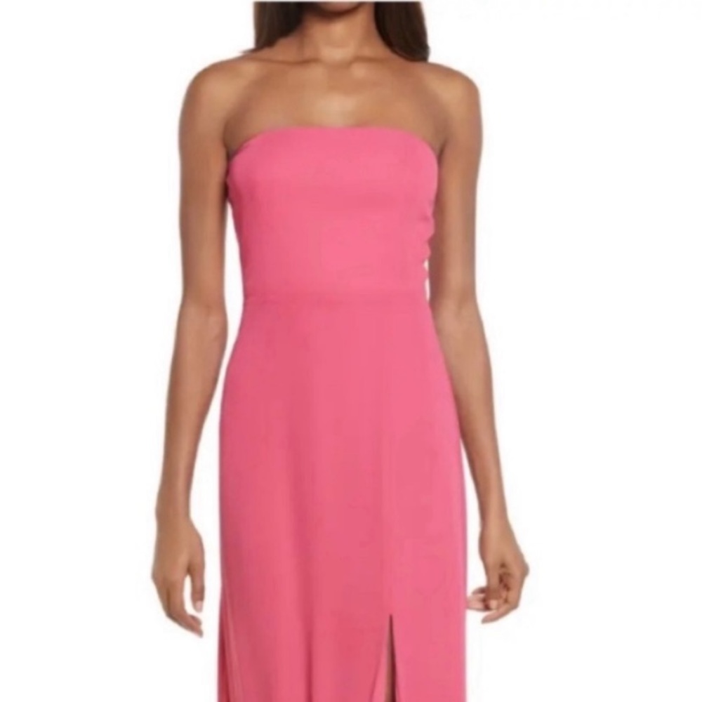 WAYF Gown Dress Womens XS Loren Convertible Strapless Sheath Maxi Barbie Pink
